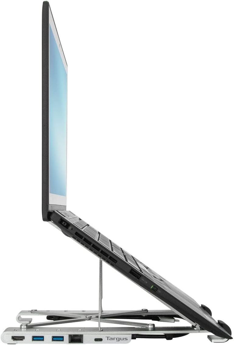 Targus USB-C Portable Stand with HDMI, Integrated 2 x Powered USB-A Ports, Ethernet - Silver (AWU100005GL