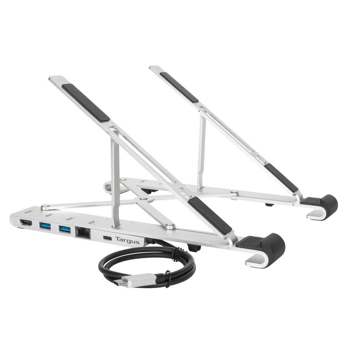 Targus USB-C Portable Stand with HDMI, Integrated 2 x Powered USB-A Ports, Ethernet - Silver (AWU100005GL