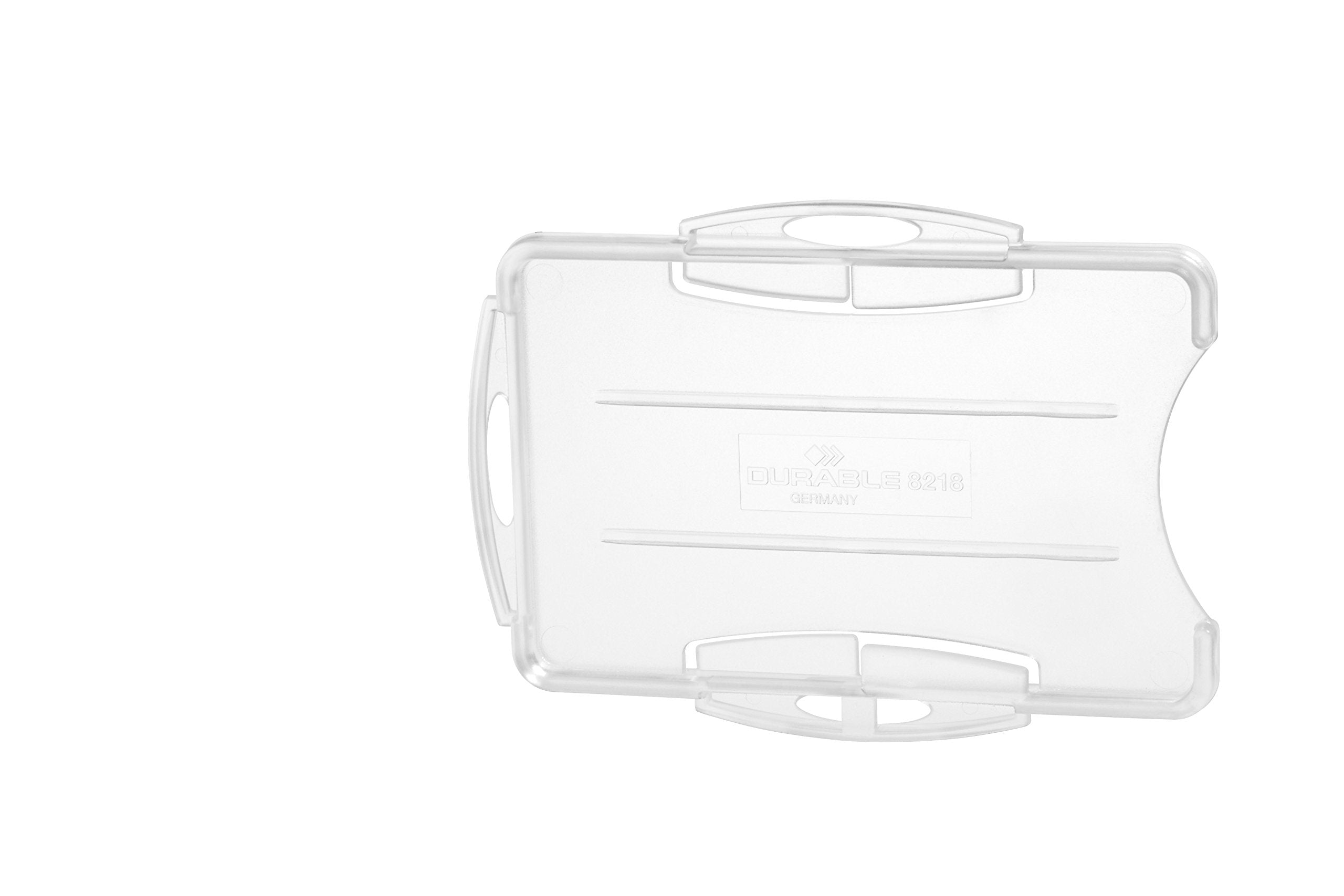 Durable Security Pass Holder Duo 54 x 85 mm Transparent | Pack of 10 Badges | Glass Clear | Ideal for Security and Visitor Management