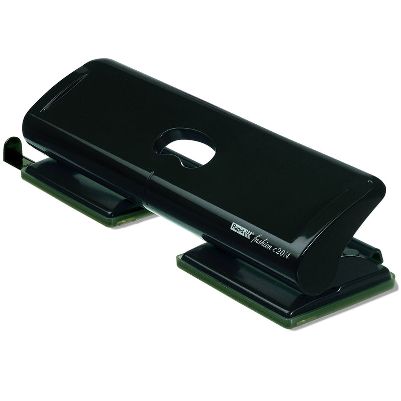 Rapid Fashion FC20 4 Hole Punch, Punches up to 20 Sheets, Adjustable Guide Bar, Ergonomic Design, Black, 20922801 Black 4 Hole