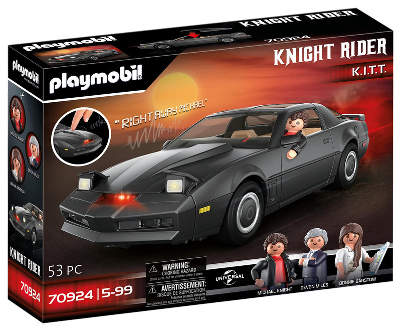 Playmobil 70924 Knight Rider - K.I.T.T., Le véhicule emblématique de la série K2000, pour Les Fans de Knight Rider et Les Enfants, Dès 5 Ans