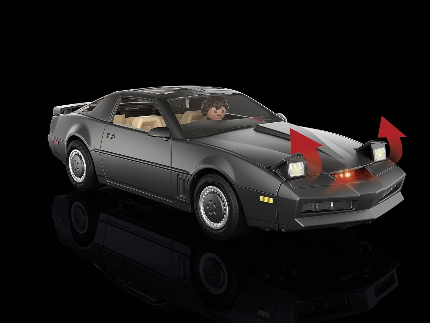 Playmobil 70924 Knight Rider - K.I.T.T., Le véhicule emblématique de la série K2000, pour Les Fans de Knight Rider et Les Enfants, Dès 5 Ans