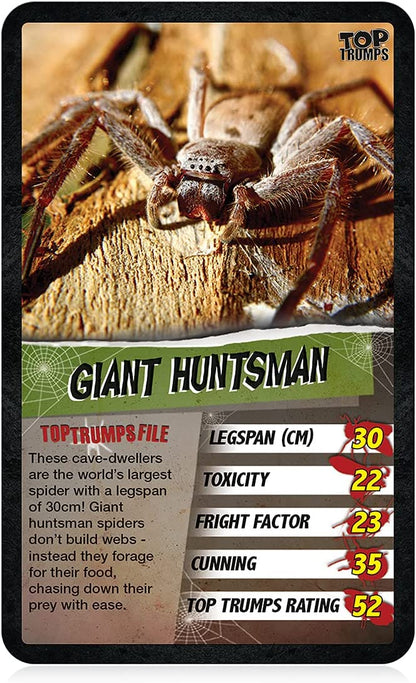 Top Trumps Spiders Classics Card Game, Discover facts about the Goliath bird eater, Black Widow and Wheel Spider in this educational pack, 2 plus players makes a great gift for ages 6 plus