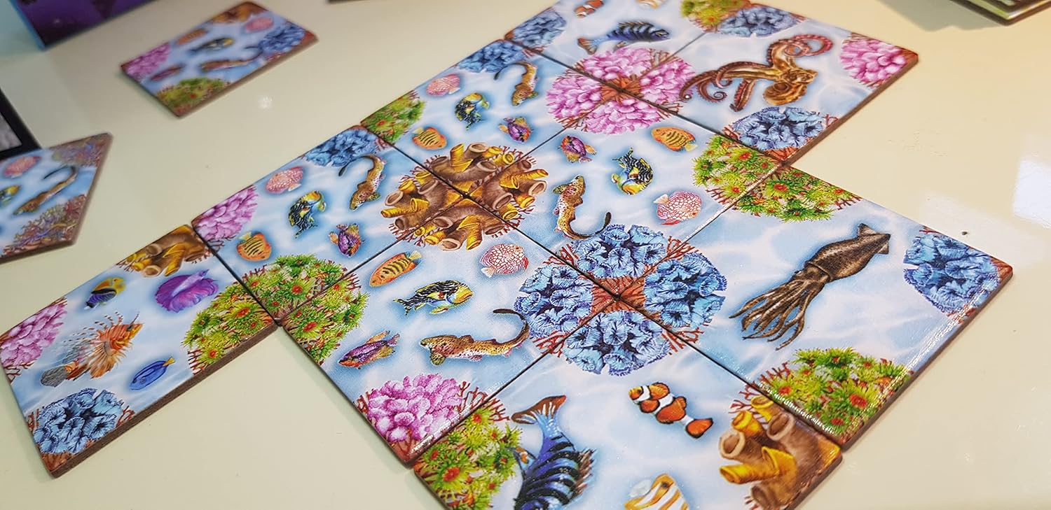 ECO CORAL REEF | Strategic Tile-Laying Board Game | Colorful Tile Placement Tabletop Game | 2-4 Players | Playtime 30-60 min | by Unique Board Games (Standard Edition