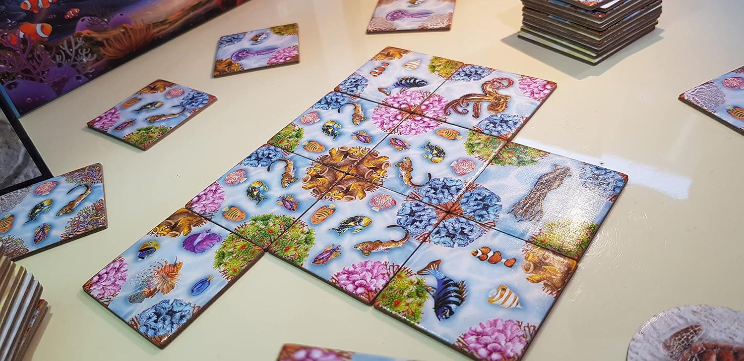 ECO CORAL REEF | Strategic Tile-Laying Board Game | Colorful Tile Placement Tabletop Game | 2-4 Players | Playtime 30-60 min | by Unique Board Games (Standard Edition