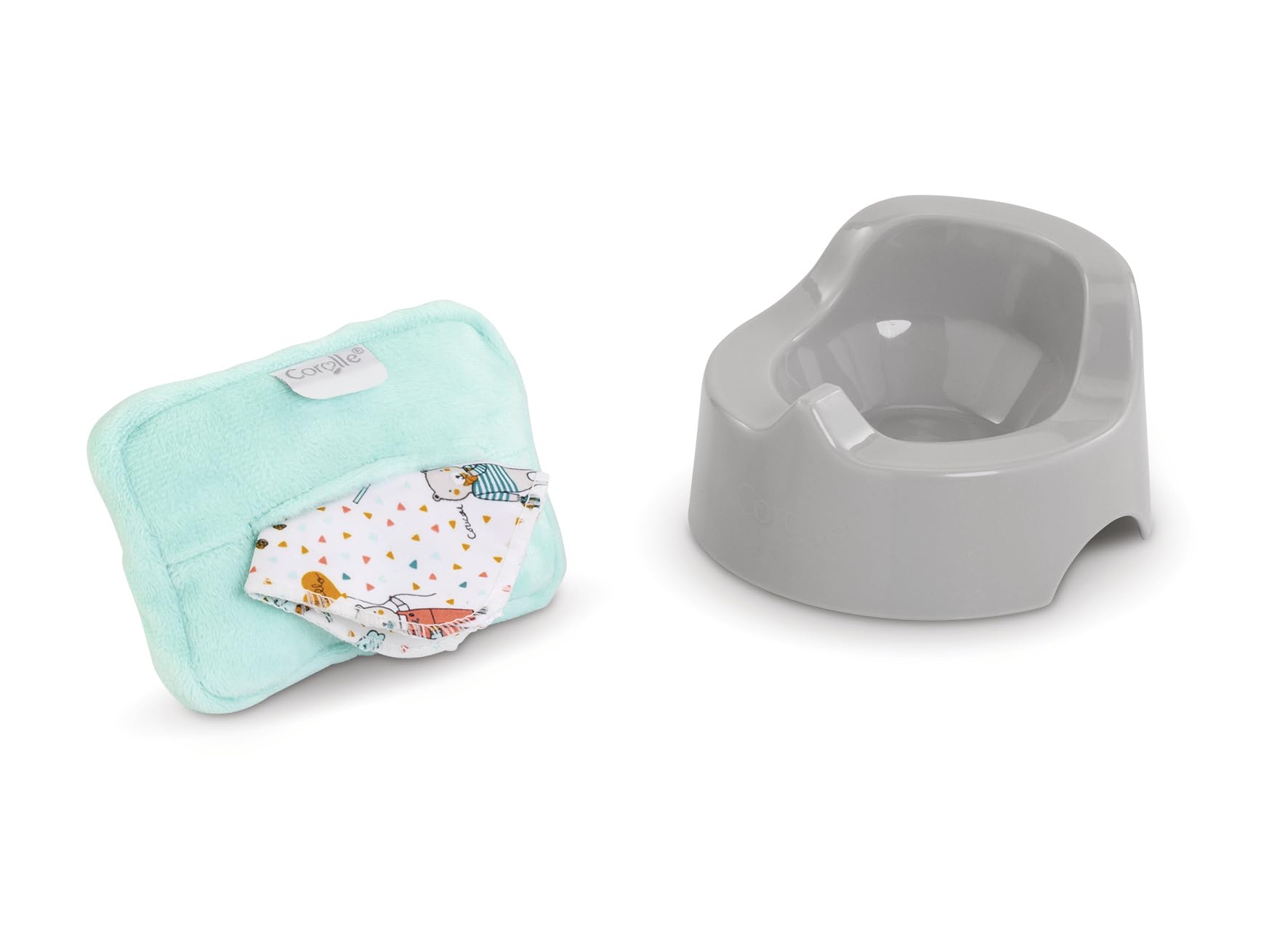 Corolle-Mon Premier Poupon- Orinal y Toallita de Tela con Funda, para Muñecos de 30-36 cm (9000110750