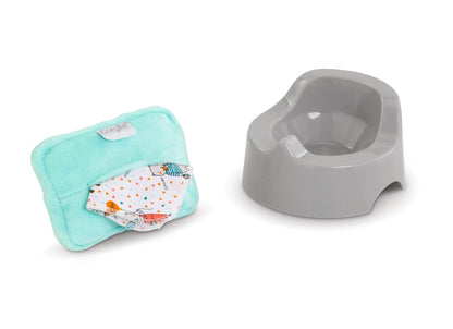 Corolle-Mon Premier Poupon- Orinal y Toallita de Tela con Funda, para Muñecos de 30-36 cm (9000110750