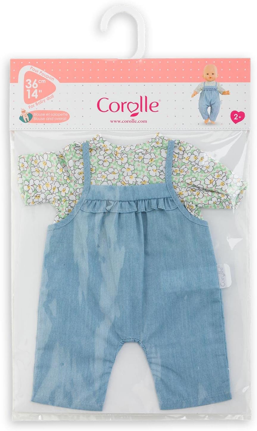 Corolle Mon Grand Poupon 9000141200 Dungarees Blouse for All 36 cm Corolle Baby Dolls from 2 Years