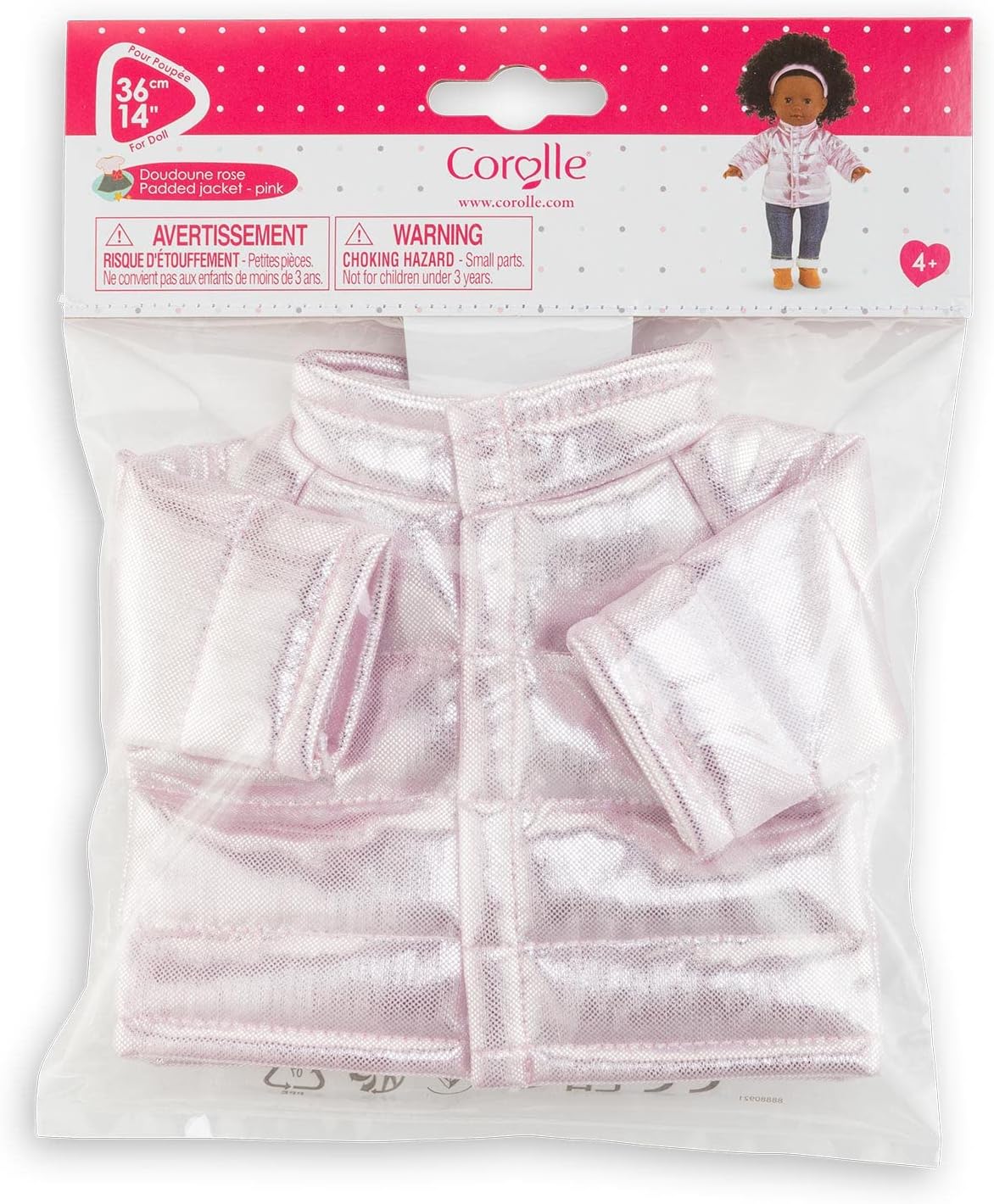 Corolle-Ma Abrigo de Plumas Rosa para Muñecas de la Gama Ma (36cm) (9000212260