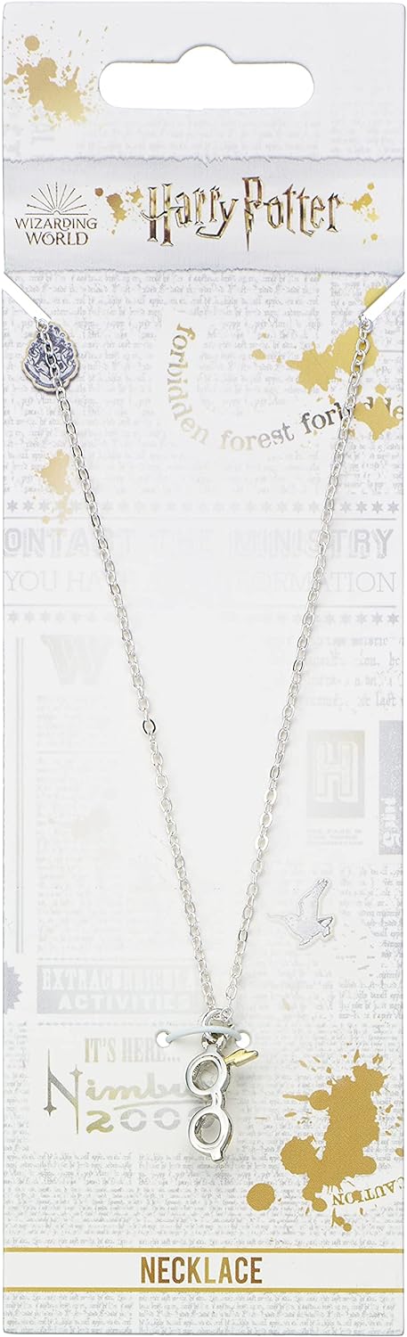 HARRY POTTER - Lightning Bolt & Glasses - Collier plaqué Argent