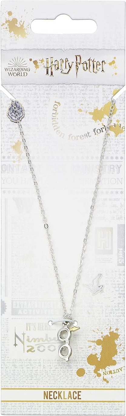HARRY POTTER - Lightning Bolt & Glasses - Collier plaqué Argent