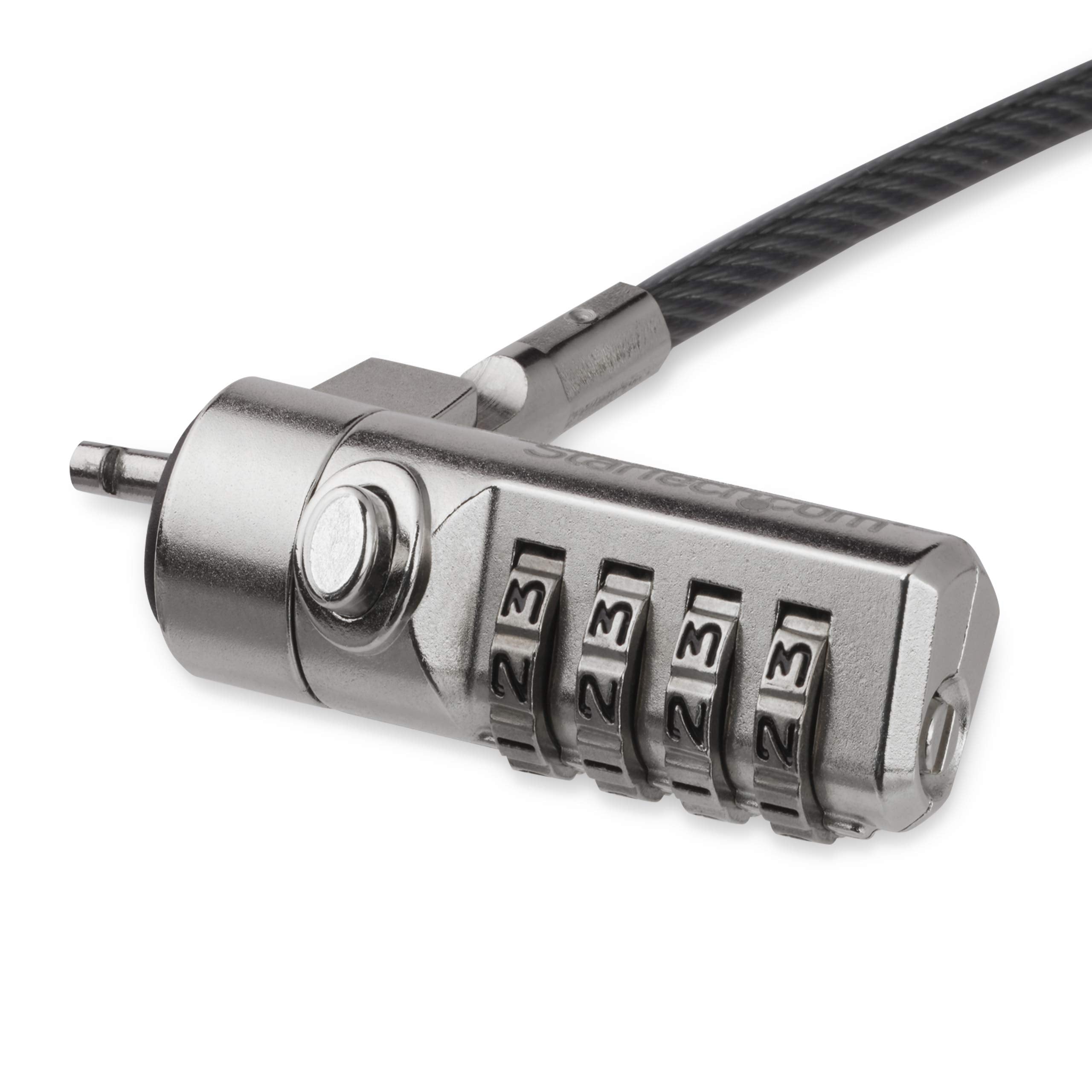 StarTech.com 6.5ft (2m) Laptop Cable Lock - 4 Digit Combination Laptop/Desktop Security Cable Lock for K-Slot Devices/Computers/Monitors - Portable Anti-Theft Vinyl Coated Steel Cable Lock (LTLOCK4D