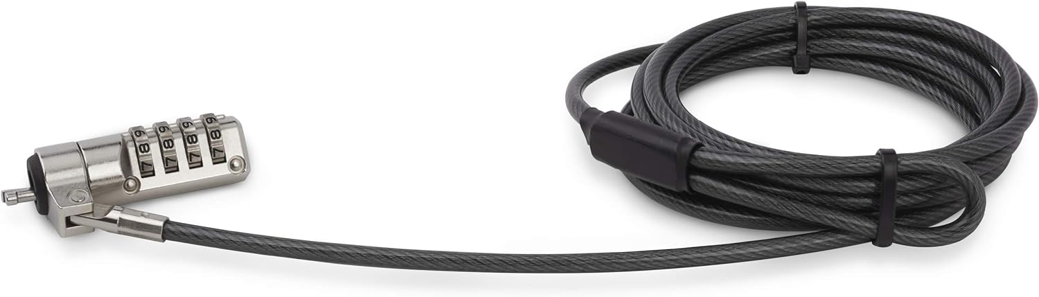 StarTech.com 6.5ft (2m) Laptop Cable Lock - 4 Digit Combination Laptop/Desktop Security Cable Lock for K-Slot Devices/Computers/Monitors - Portable Anti-Theft Vinyl Coated Steel Cable Lock (LTLOCK4D