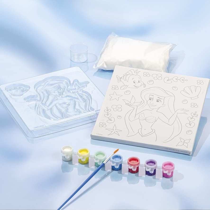Totum 44371 Disney Princess Ariel Plaster Painting Creative Art Project, 16 x 16 cm canvas