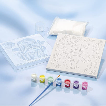 Totum 44371 Disney Princess Ariel Plaster Painting Creative Art Project, 16 x 16 cm canvas