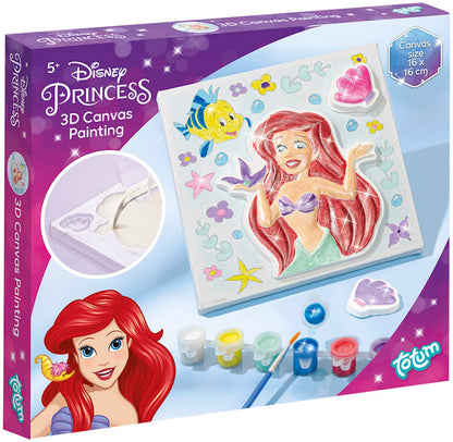 Totum 44371 Disney Princess Ariel Plaster Painting Creative Art Project, 16 x 16 cm canvas