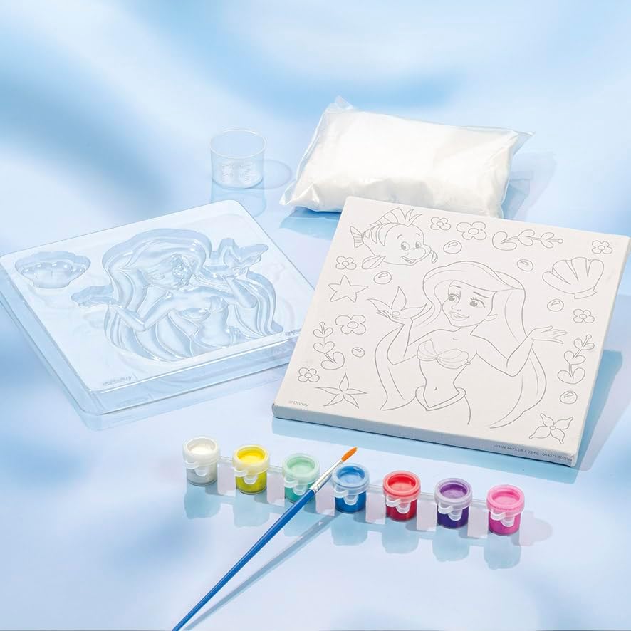 Totum 44371 Disney Princess Ariel Plaster Painting Creative Art Project, 16 x 16 cm canvas