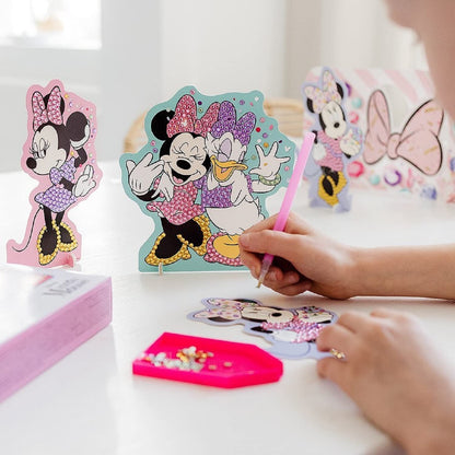 Totum Disney Minnie Mouse Diamond Painting Set para niños: tarjetas de papel y figuras decoradas con hermosos diamantes de imitación, regalo para niñas
