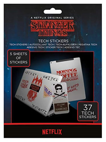 Pyramid International Stranger Things Pack of 37 Tech Stickers - Official Merchandise, Multi-Colour, 18 x 24cm, TS7403