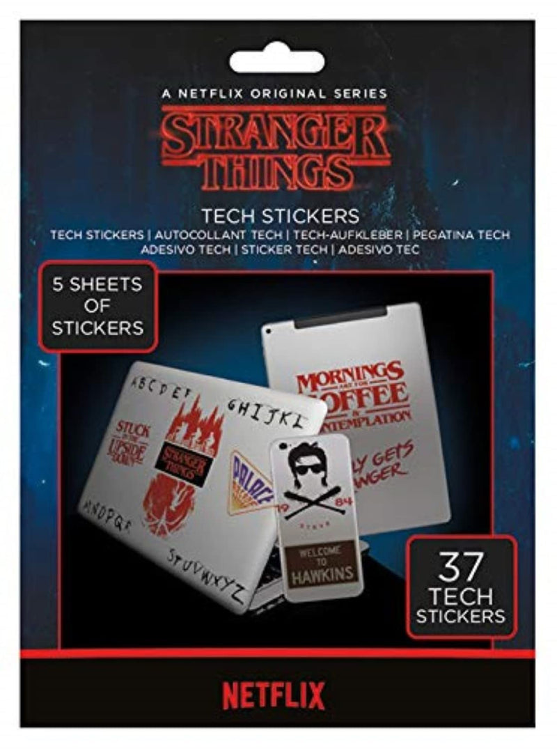 Pyramid International Stranger Things Pack of 37 Tech Stickers - Official Merchandise, Multi-Colour, 18 x 24cm, TS7403
