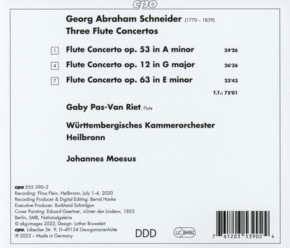 Georg Abraham Schneider: Three Flute Concertos