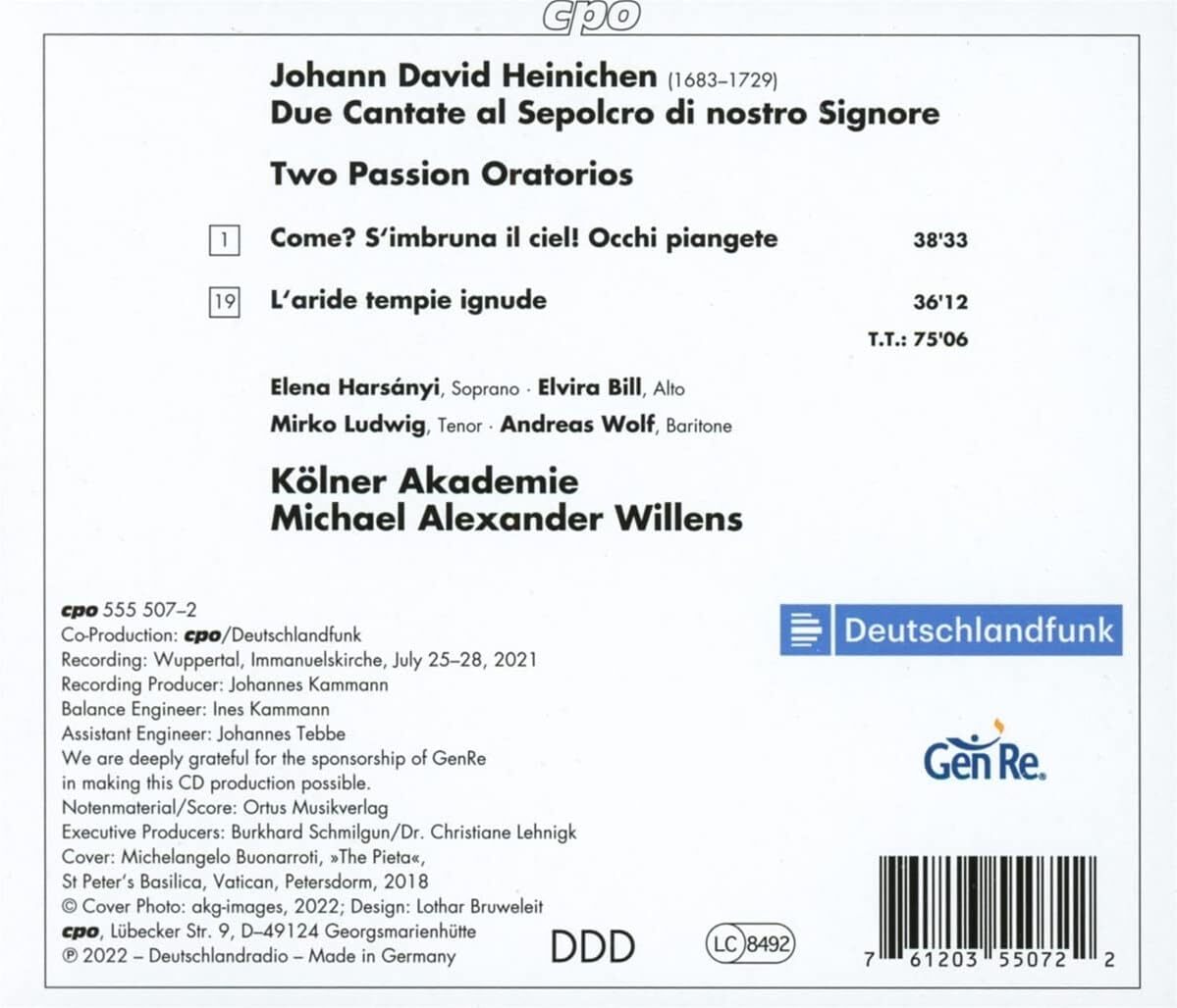 Johann David Heinichen: Two Passion Oratorios