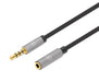 Stereo Audio 3.5Mm Ext Cable 1M-M/F Slim Premium Gold-Plated