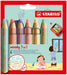Multi-Talented Pencil - STABILO woody 3 in 1 - Pack of 6 - Assorted Pastel Colours with Sharpener
