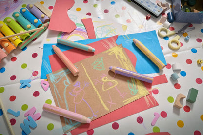Multi-Talented Pencil - STABILO woody 3 in 1 - Pack of 6 - Assorted Pastel Colours with Sharpener