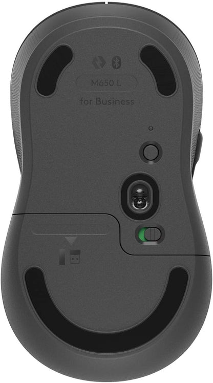 Logitech Signature M650 L for Business Wireless Mouse, For Large Sized Hands, Logi Bolt, Bluetooth, SmartWheel - Grey