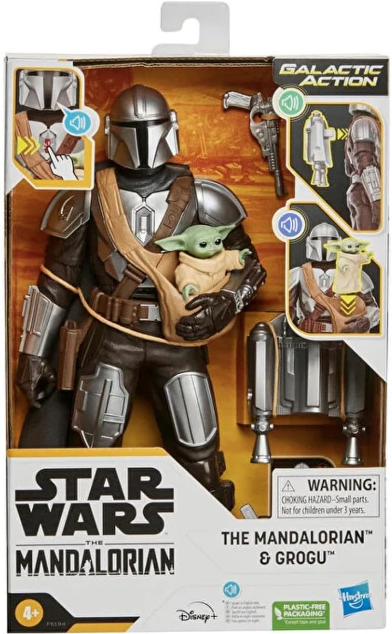 Star Wars Galactic Action The Mandalorian & Grogu Interactive Electronic 30-cm-scale Figures, Toys Children Aged 4 And Up