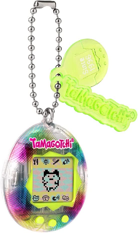 TAMAGOTCHI 42879 Bandai, Gen 1, Candy Swirl with Chain-The Original Virtual Reality Pet, Multicolor,5 x 4.2 x 1.8 centimeters