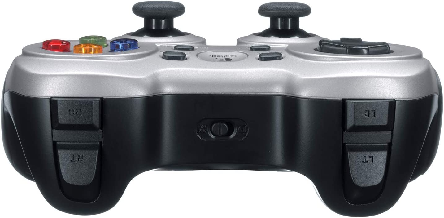 Logitech F710 Wireless Gamepad, 2.4 GHz Wireless with USB Nano-Receiver, Controller Dual Vibration Feedback, 4 Switch D-Pad, PC - Grey/Black Single