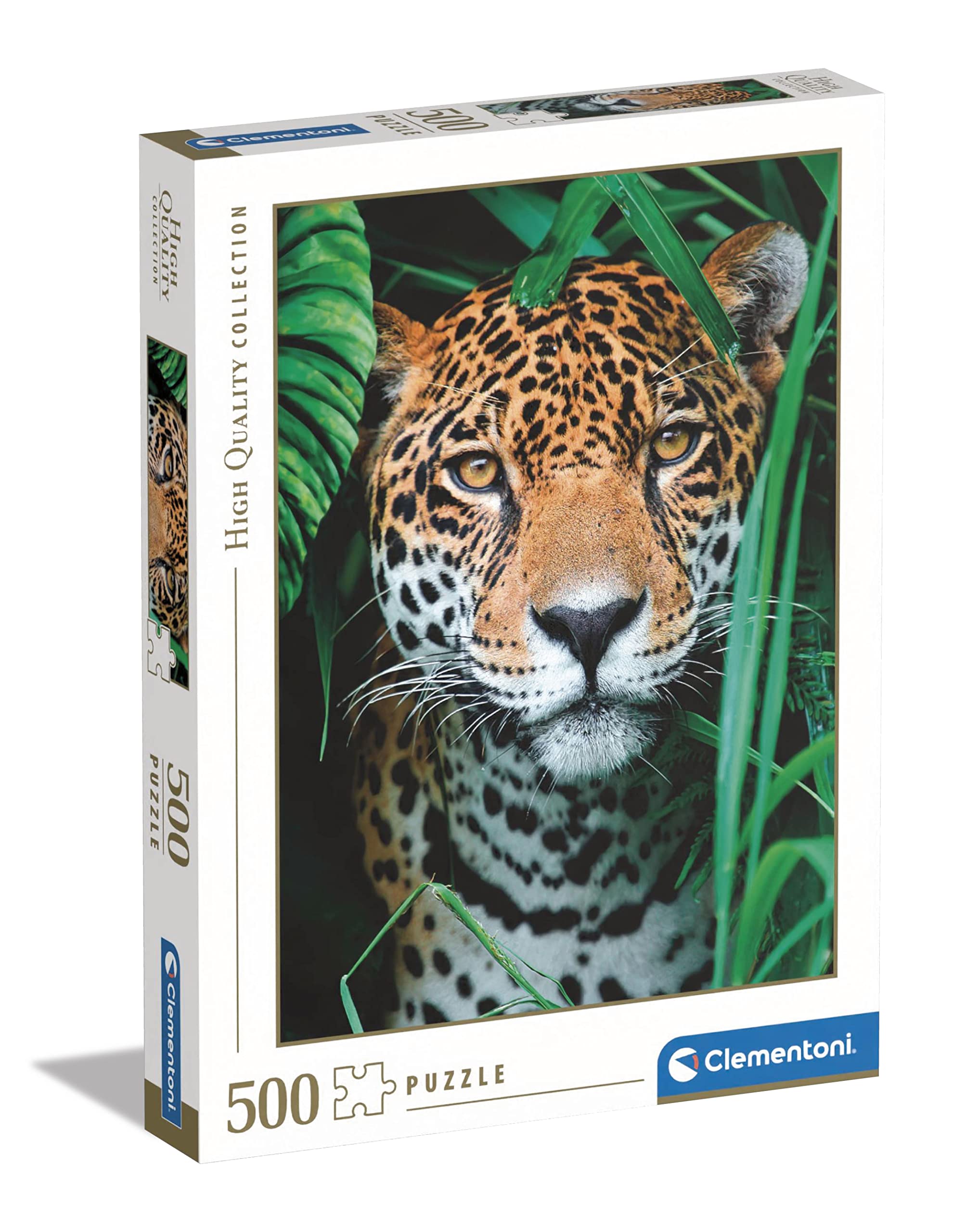 Clementoni 35127 en la Jungla 500pcs Animals Collection Jaguar in The Jungle 500 Pieces, Made in Italy, Jigsaw Puzzle for Adults, Multicolor, Medium