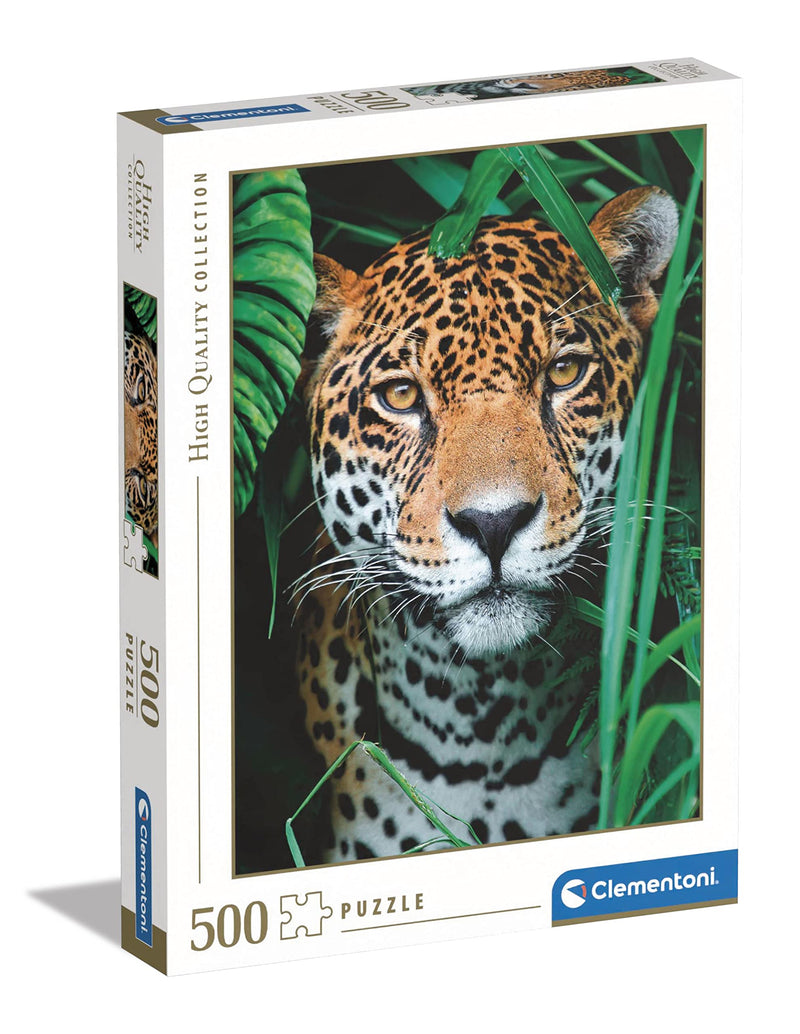 Clementoni 35127 en la Jungla 500pcs Animals Collection Jaguar in The Jungle 500 Pieces, Made in Italy, Jigsaw Puzzle for Adults, Multicolor, Medium