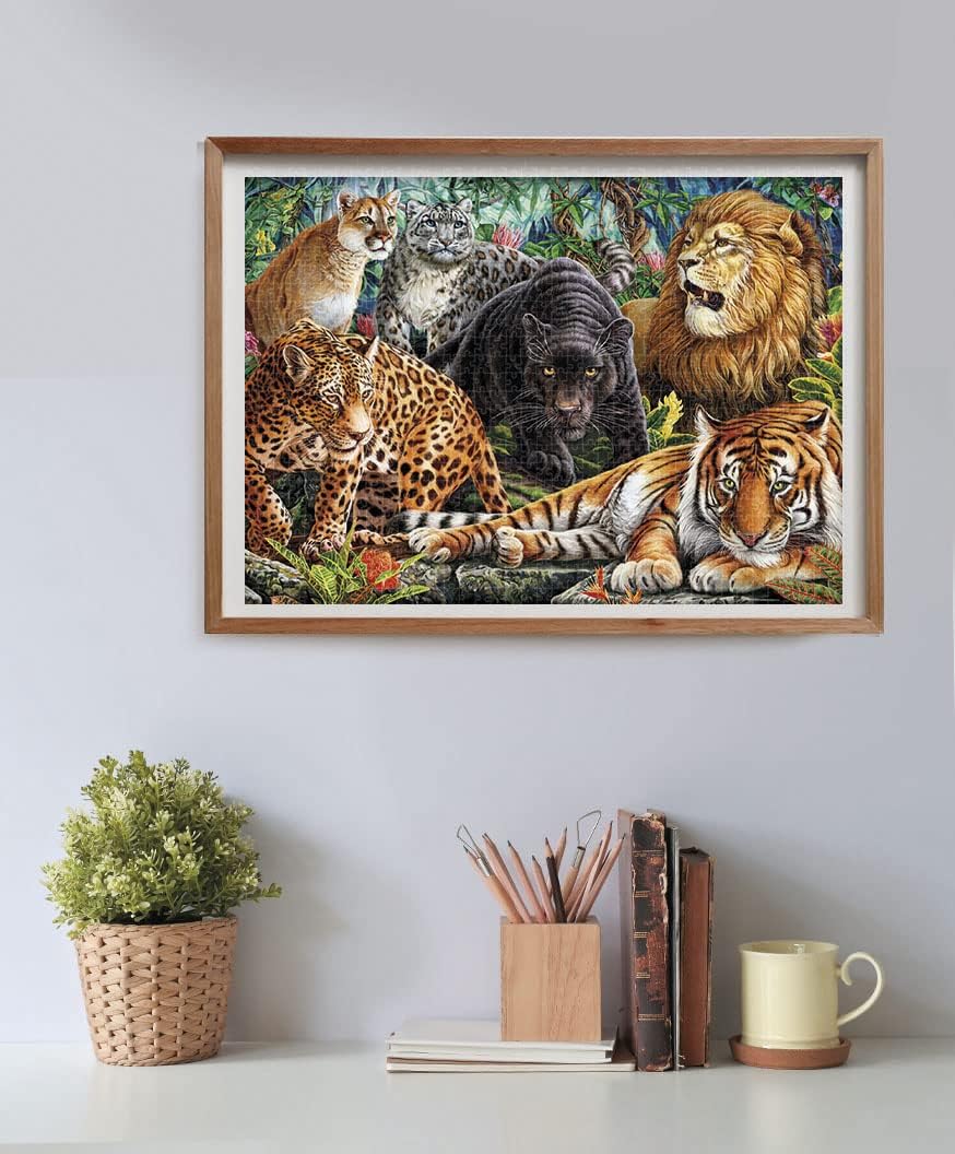 Clementoni 35126 Gatos Salvajes 500pcs Animals Collection Wild Cats 500 Pieces, Made in Italy, Jigsaw Puzzle for Adults, Multicolor, Medium