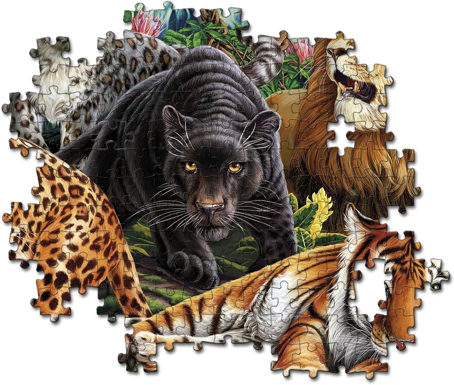 Clementoni 35126 Gatos Salvajes 500pcs Animals Collection Wild Cats 500 Pieces, Made in Italy, Jigsaw Puzzle for Adults, Multicolor, Medium