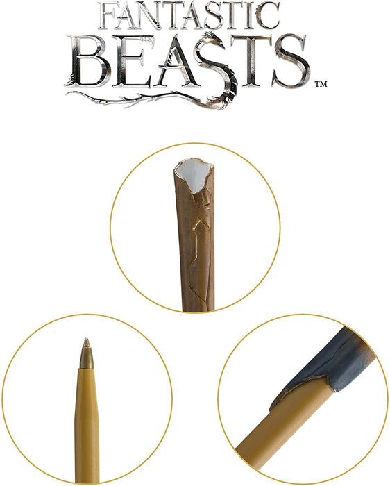 The Noble Collection Fantastic Beasts Newt Scamander Wand Pen and Bookmark - 9in (23cm) Officially Licensed Film Set Movie Props Wand Gifts Stationery