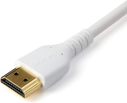 StarTech.com 6ft (2m) Premium Certified HDMI 2.0 Cable with Ethernet - Durable High Speed UHD 4K 60Hz HDR - Rugged M/M HDMI Cord with Aramid Fiber - TPE - Ultra HD Monitors, TVs & Displays (RHDMM2MPW