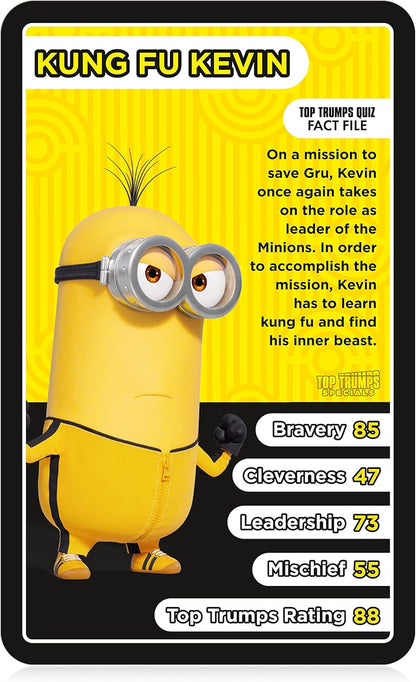 Top Trumps Minions The Rise of Gru Specials Card Game, Play with Otto, Phil, Stuart, young Gru and the Vicious 6, Educational card game for 2 plus players makes a great gift for ages 6 plus
