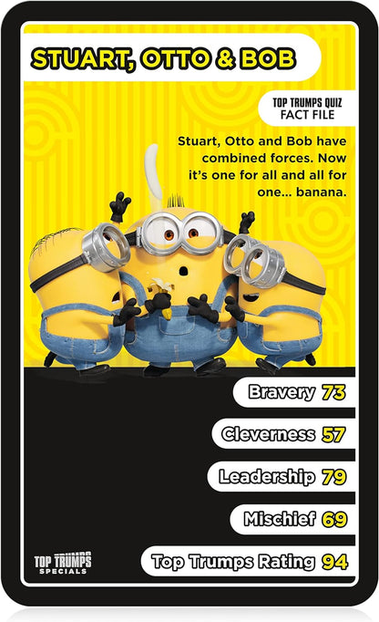 Top Trumps Minions The Rise of Gru Specials Card Game, Play with Otto, Phil, Stuart, young Gru and the Vicious 6, Educational card game for 2 plus players makes a great gift for ages 6 plus