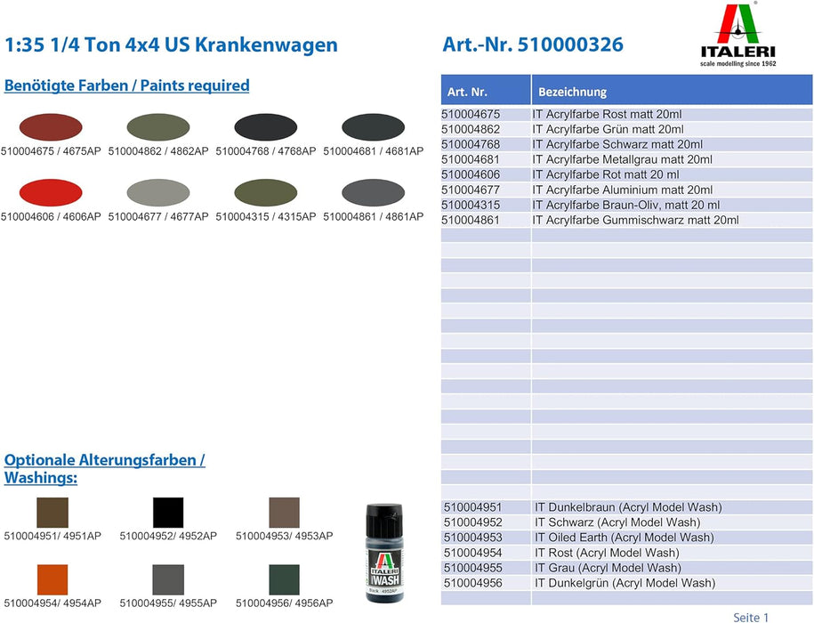 Italeri - Maqueta de Tanque, 1:35 (I326