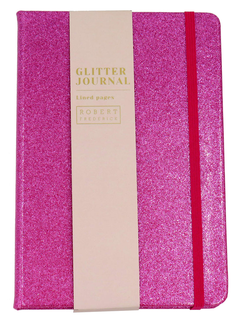 A5 CASED Glitter Notebook - Bright Pink