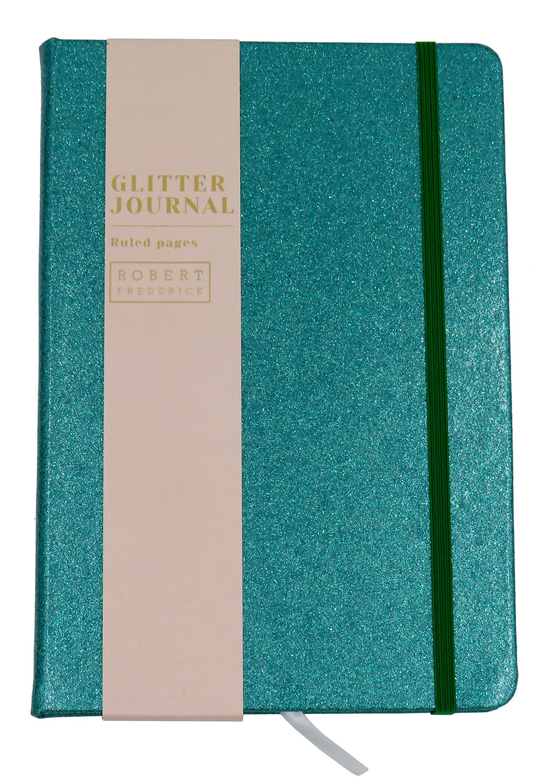 A5 Cased Glitter Notebook - Bright Turquoise