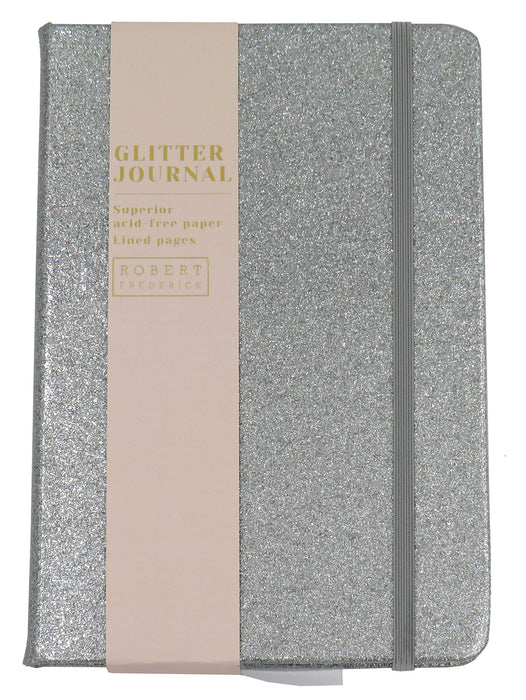 A5 CASED Glitter Notebook - Silver