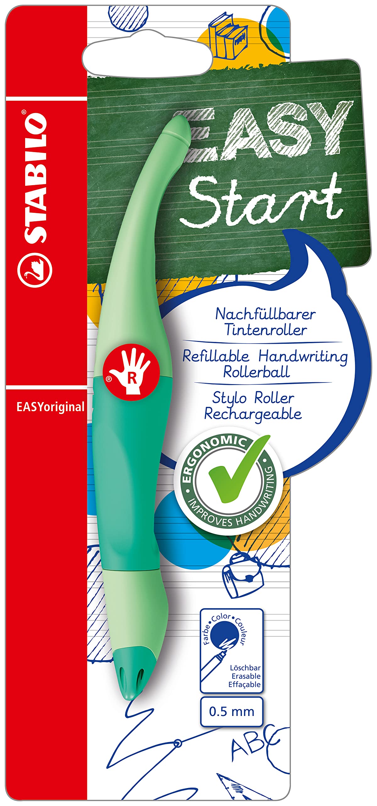 Handwriting Pen - STABILO EASYoriginal Pastel - Right-Handed - Hhint of mint