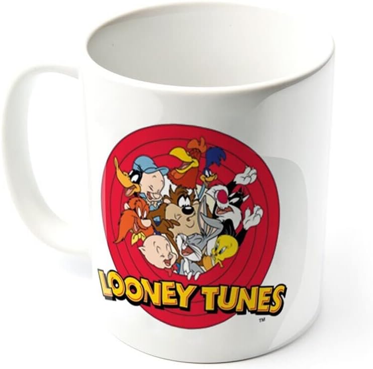 Pyramid International Looney Tunes Mug (Logo Design) 11oz Ceramic Coffee Mug, Cups and Coffee Mugs for Women and Men, Mugs for Kids - Official Merchandise