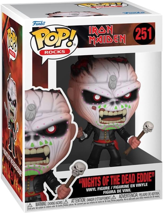 Funko POP! Rocks: Iron Maiden - Skeleton Eddie - Nights Of The Dead - Figuras Miniaturas Coleccionables Para Exhibición - Idea De Regalo - Mercancía Oficial - Juguetes Para Niños Y Adultos