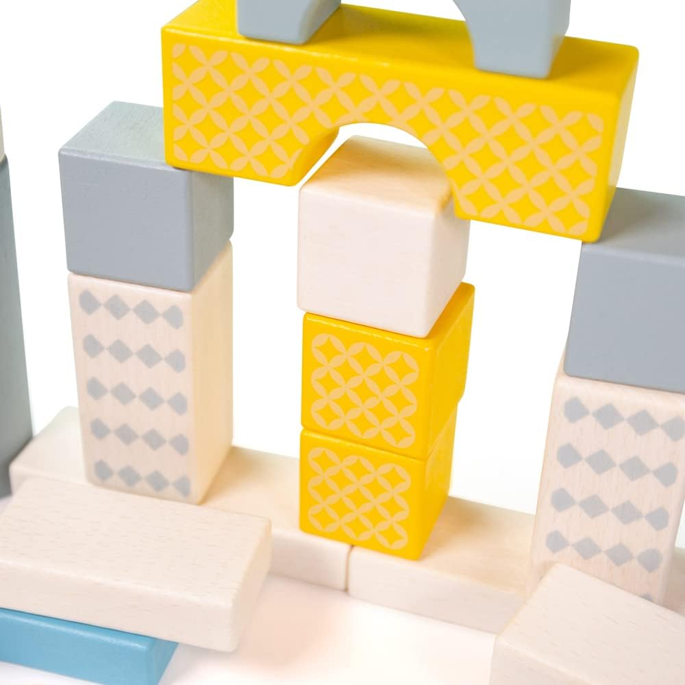 Bigjigs Toys, FSC® Certified Drum of 50 Bricks, Wooden Toys, Building Blocks, Kids Building Blocks, Building Blocks For 1 & 2 Year Olds, Wooden Blocks For 1 Year Old, Montessori Toys
