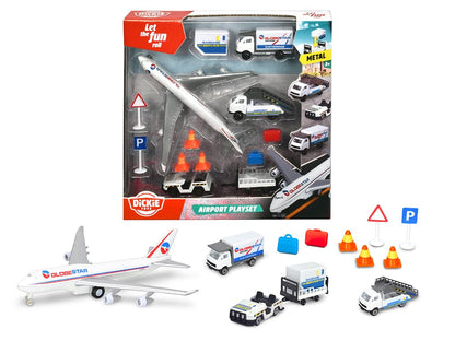Dickie - Playset de Aeropuerto con Vehiculos y 13 Accesorios a Partir de 3 años (203743001)